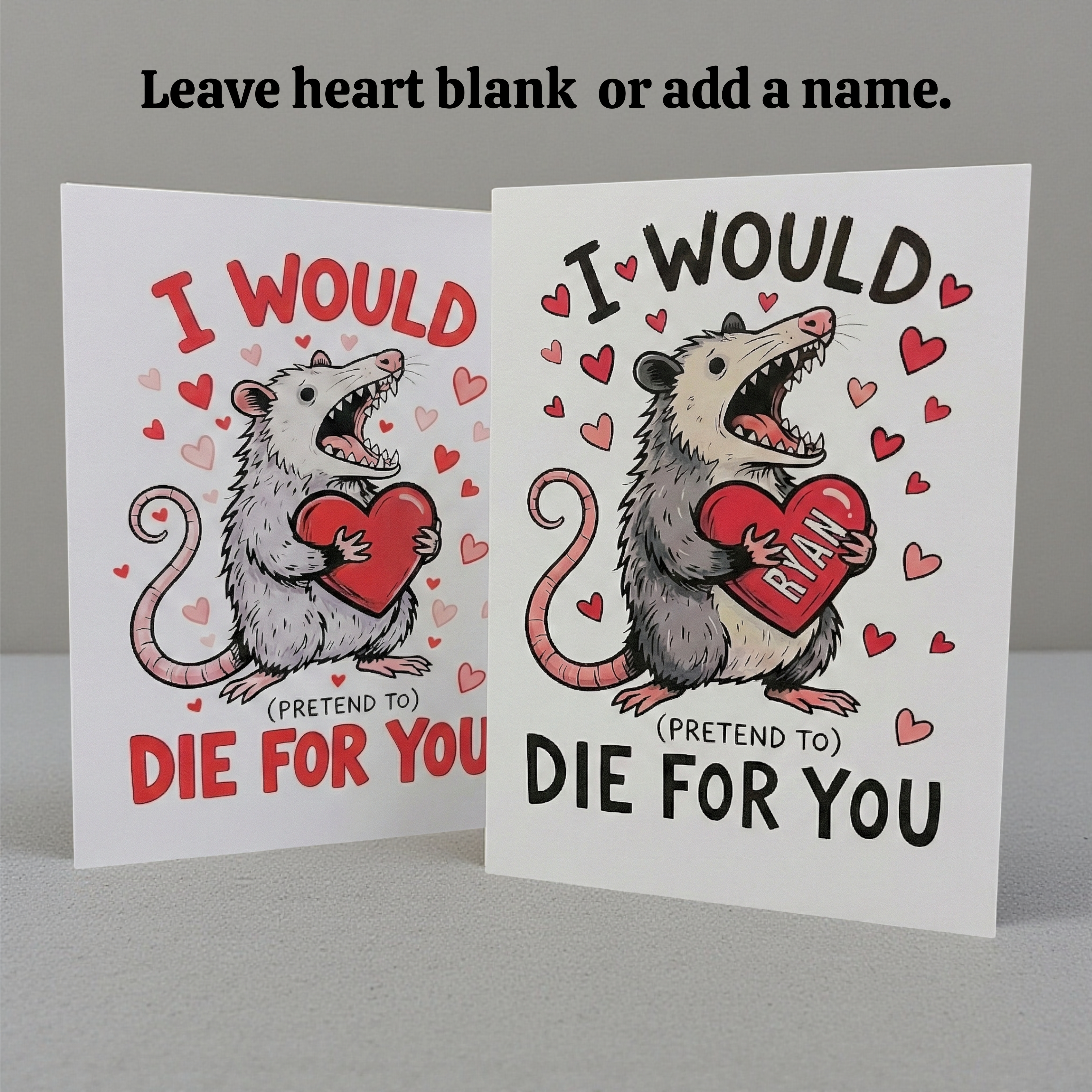 🖤 Opossum Valentine Card
