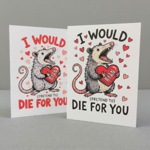 🖤 Opossum Valentine Card